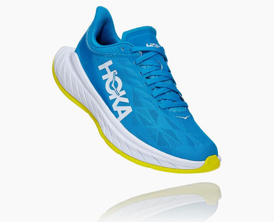 Tenis Hoka One One Feminino Azuis/Branco - Carbon X 2 - 894-JTAKND